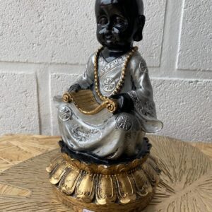 Buda Baby en Trono de Loto - Plata y Oro