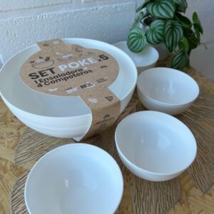 Set de Ensaladera y Bowls Poke (5 piezas)