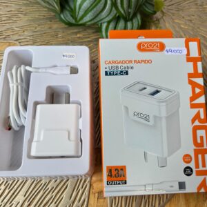 Cargador rápido + cable USB-C