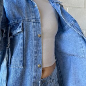 Camisaco Oversize, Jean Rígido Con Hebillas Danna