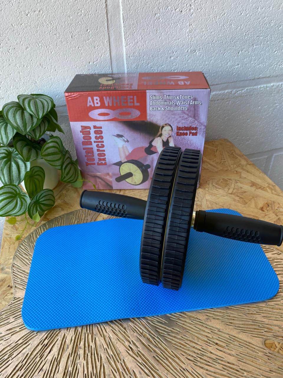 Rueda Abdominal Doble con Mat Protector para Rodillas (AB Wheel)