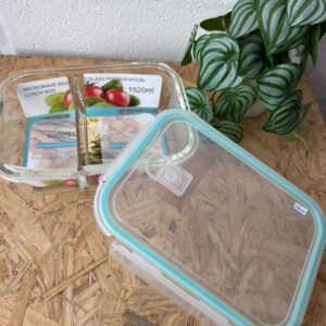 Contenedor Hermético de Vidrio con División 1520 ml – Tupper Lunch Box