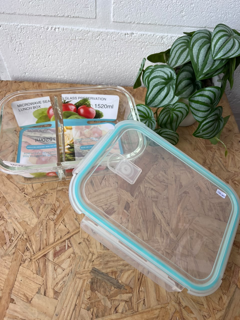 Contenedor Hermético de Vidrio con División 1520 ml – Tupper Lunch Box